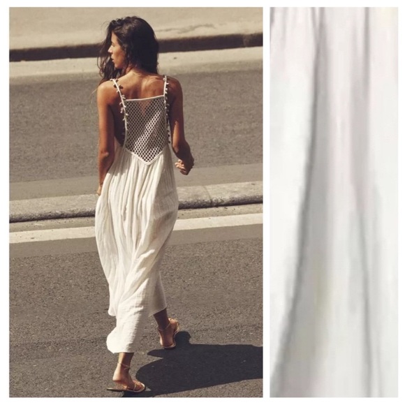 Zara limited edition crochet with shell pattern cotton boho dress - Picture 4 of 9